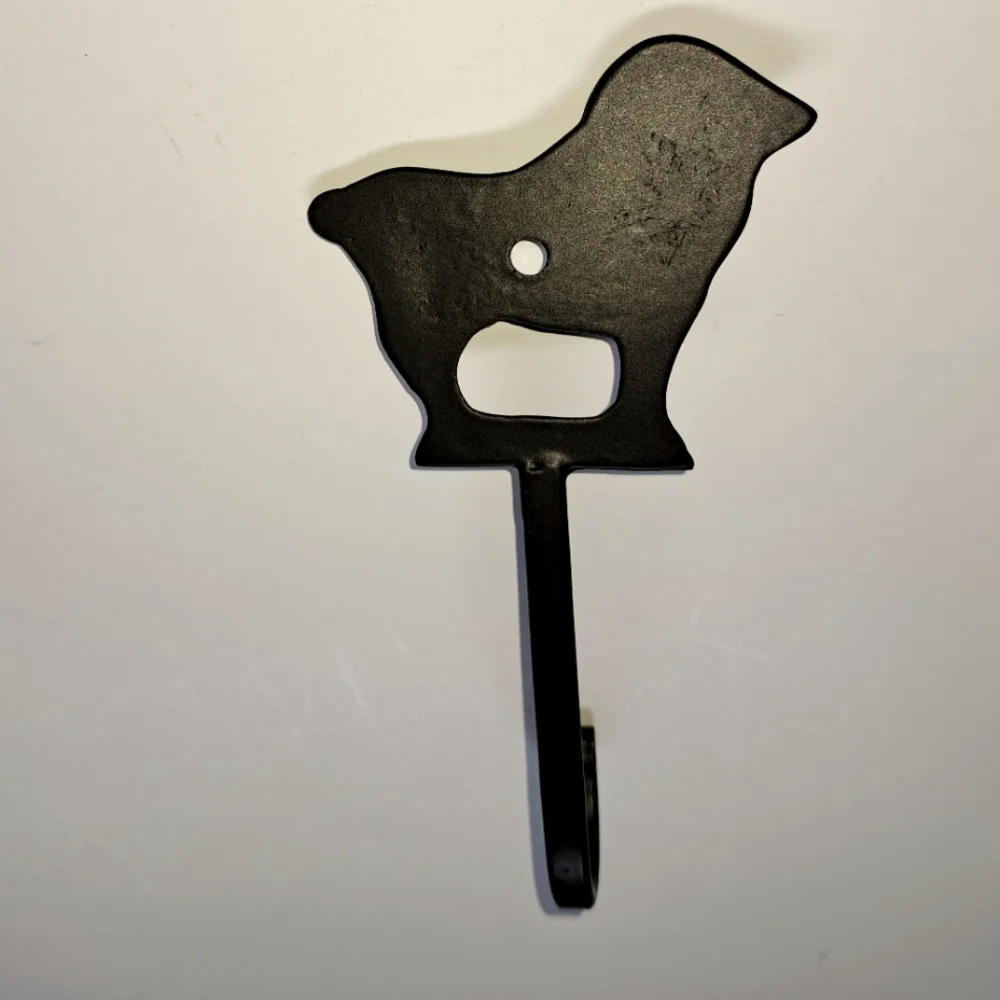 Black Metal Ram Hook Wall Decor Small